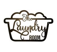 Panneau rustique pour buanderie, 35,1 x 22,1 cm, décoration murale vintage en fer, lettres noires, décoration d'intérieur, cadeau, organisation du linge