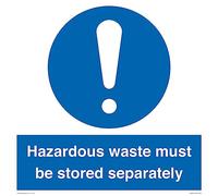 Panneau S40 avec inscription « Hazardous Waste Must Be Stored Separately » 400 x 400 mm
