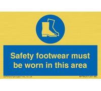 Panneau « Safety shoes must be worn in this area » - 75 x 50 mm - A8L