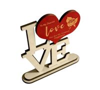 Panneau Saint-Valentin | Ornement Bois Rustique Décoratif Cœur Amour - Décoration D'intérieur Romantique | pour la Maison Chambre Séjour Cuisine Décor Campagnard Bureau Etagère