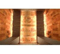 PANNEAU SAUNA MEUBLES SPA BIEN-ÊTRE HOME MATTONS DE SEL HIMALAYA SALT RANGE AUTHENTIQUE DIFFÉRENTES MESURES AVEC LUMIÈRE (80 X 80 cm)
