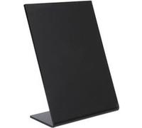 SECURIT - Tableau de Table en L A7 - Couleur Noir | Ardoise Porte-Menu - En Acrylique - Empilable - Pour Café, Bar, Restaurant - 11,5 x 7,5 x 4,5 cm - Lot de 5