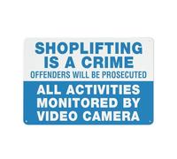 Panneau « Shoplifting Is A Crime Offenders Will Be Prosecuted Safe » - 30,5 x 20,3 cm - Pour maison, entreprise, allée
