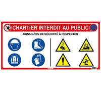 Panneau signalétique 10 en 1 'Chantier interdit au public' SOFOP TALIAPLAST - 620016