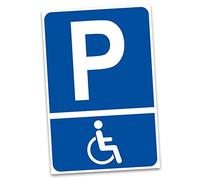 Panneau signalétique 20x30 cm,Plaque composite en aluminium pour clôture, portail, poteaux,Résistant aux intempéries,Plaque de parking sans perçage,10 places de stationnement pour handicapées)
