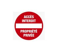 Exacompta Panneau ACCÉS INTERDIT/PROPRIÉTÉ PRIVÉE – polypro antidérapant résistant UV Ø20cm rouge