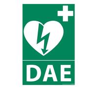 Panneau - Signalétique Défibrillateur DAE ISO 7010 - Modèle 2 - 140 x 210 mm - Vinyle Souple Autocollant