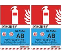 Panneau signalétique extincteur ab (Lot de 2)