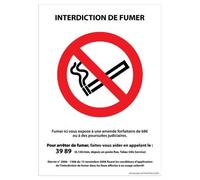 Panneau signalétique - Interdiction de fumer - P002 - ISO 7010 210 x 300 mm PVC 2 mm