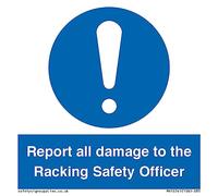 Panneau signalétique Signaler tous les dommages to the Racking Safety Officer - 85 x 85 mm - S85