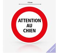 Panneau signalisation attention au chien - Aluminium - Diamètre 170 mm