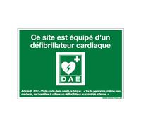 Panneau - Site Équipé D'Un Défibrillateur - Plastique Rigide PVC 1,5 mm - Dimensions 210 x 150 mm - Protection Anti-UV