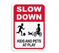 Panneau « Slow Down No Wake Zone », 30,5 x 40,6 cm, aluminium laminé durable