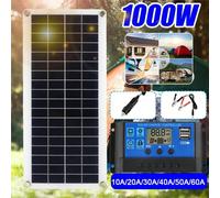 Panneau solaire 1000W 12V, cellule solaire avec contrôleur 60A 100A, Charge solaire pour téléphone RV voiture, chargeur MP3 PAD, alimentation de batterie extérieure with 60A Controller