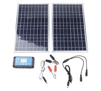 Panneau Solaire 10W 12V Chargeur Entretien RV(Double) | Conversion 20%, faible luminosité, diode anti-retour, idéal camping-car, caravaning