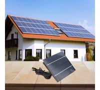 Panneau solaire 2 W 12 V pour caméra de sécurité de type C en silicone polycristallin conversion 19 % léger 110 x 136 mm Noir