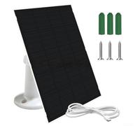Panneau solaire 2 W 5 V pour caméra de sécurité extérieure sans fil résistant aux intempéries pour chargeur de batterie Anneau pour Wyze pour reolink (blanc)