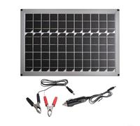 Panneau solaire 20 W Monocristallin Portable Power Bank avec pince de batterie 18 V Dispositif de charge USB pour extérieur Camping Maison Générateur Noir 30 x 40 cm