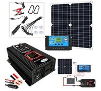 Panneau solaire 200 W Ki Chargeur de batterie 12V avec 2000W Convertisseur sinusoïdal modifié 12/24V DC vers 220V AC