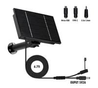 Panneau Solaire 3 En 1 4w Dc/Micro Usb/Sortie Vopec 5v,Cellules Solaires Charge,Batterie 18650 Spatirée Pour Caméra De Sécurité Extérieure - Type No Battey