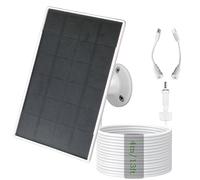 Panneau solaire 3 W/5 V avec batterie intégrée 6000 mAh, ports DC/USB-C/micro USB, chargement multi-appareils, compatible avec Ring, eufy, Reolink, Blink et autres appareils photo ainsi que les
