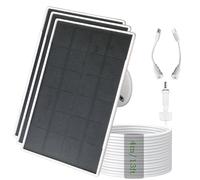 Panneau solaire 3W/5V avec batterie intégrée de 6000mAh, ports DC/USB-C/Micro USB, charge multi-appareils, compatible avec Ring, eufy, Reolink, Blink et autres caméras, ainsi que les appareils 5V