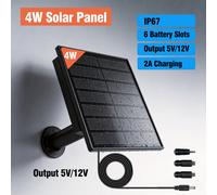 Panneau solaire 4W étanche, sortie 3.7V 5V 6V 12V, cellules solaires Micro USB, charge pour batterie 18650, capteur extérieur WIFI 3G 4G, lot OUTPUT-9V
