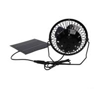 Panneau solaire 5 W avec ventilateur de refroidissement pour serre, niche, camping-car, camping, système de ventilation USB en fer noir pour poulet et remorque, circulateur d'air extérieur portable