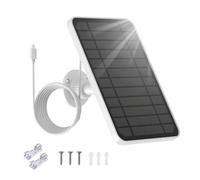 Panneau solaire 5 W pour appareils photo Eufy compatibles avec Eufycam 3/3C/2/2 Pro/2C/2C Pro/E/E20/E40/L20/L40, chargeur solaire USB-C avec adaptateur micro USB et étanchéité IP65