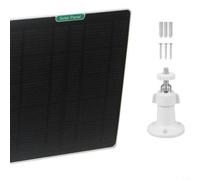 Panneau solaire 5 W pour caméra Ring Doorbell, chargeur monocristallin IP66 résistant aux intempéries avec câble et adaptateur de type C, support réglable à 360°