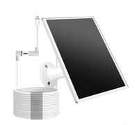 Panneau solaire 5 W pour caméras Ring - Charge rapide avec câble de 2,4 m et support réglable - Compatible avec Outdoor Cam Plus Up Cam Pro Spotlight Series - Blanc - Résistant aux intempéries - Pour