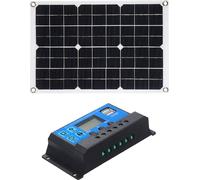 panneau solaire 50W DC 5V/18V à double sortie avec 2 ports USB et charge de voiture IP65 Contrôleur de charge solaire 12V/24V Régulateur PWM intelligent