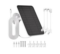Panneau Solaire 5V 4W compatible Arlo Pro 3/4/5,Ultra,Pro 3 Floodlight,Go 2,Essential Outdoor 2e génération et Essential 1re génération,avec batterie intégrée de 2000 mAh et câble d'alimentation de 4m