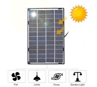 Panneau solaire 6 W 12 VSilicium polycristallin étanche IP65Support pliable avec câble 3 mPour éclairage d'urgence et ventilateurs