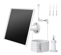 Panneau solaire 6 W avec ports DC3.5 et Type-C pour sonnette Ring et caméra de sécurité, silicone cristallin laminé haute efficacité de 22 % à 24 % (blanc)