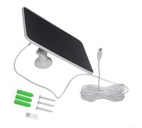 Panneau solaire 6 W pour Anker pour caméra de vidéosurveillance Eufy Ring - Compact 21,5 % taux de conversion - Cordon de 5 m pour caméra de vidéosurveillance sans fil - Noir (blanc)