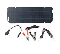 Panneau solaire 60 W 12 V - Chargeur de batterie - Cellule monocristalline efficace avec ventouse - Résistance à l'eau - Pour voiture, camionnette, bateau, camping-car, 335 x 125 mm - Installation