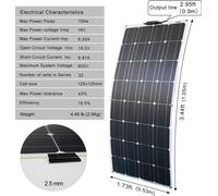 Panneau solaire, 600 Watt, flexible, panneau solaire 100W