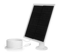 Panneau solaire 6W for caméra de sécurité, panneau en bardeaux 5V, port micro type-C, charge IP65 for téléphone for iPad, utilisation extérieur(White)