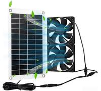 Panneau solaire 8 W et double ventilateur 12 V pour une ventilation fiable sans connexion au réseau dans les logements de bétail et les abris de jardin