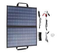 Panneau Solaire 80W Polycristallin, Kit Portable avec USB 2x, Type C et Port DC, Chargeur Solaire Pliable avec Support et Indicateur d’Angle - Haute Efficacité, Ajustement