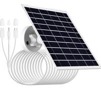 Panneau solaire 9W/5V pour caméra de sécurité avec câble de charge 3 en 1 de 3m (micro USB,connecteurs Type-C et DC3,5x1,35),étanchéité IP66,compatible avec les caméras à batterie faible