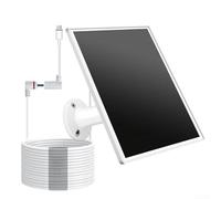 Panneau solaire à charge rapide pour caméra Ring - Chargeur en silicone monocristallin étanche 5 W avec câble de 2,4 m - Support réglable pour système de sécurité extérieur (5 W)