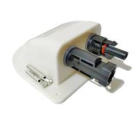 Panneau solaire à double trou pour entrée de câble, presse-étoupe, connecteur de câble incurvé étanche pour camping-car, caravane (blanc)