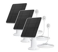 Panneau Solaire Compatible avec Arlo Pro 3, Pro 4, Floodlight, Ultra 2, Panneaux Solaires 5V 4W, Câble 3m, IP65 Étanche, pour Garder Vos Caméras Chargées 24h/7j, Support Mural Réglable, Lot de 3
