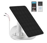 Panneau solaire de 3 W avec batterie intégrée de 4000 mAh, IP65, câble de charge de 4,02 m, uniquement compatible avec la sonnette vidéo Ring Video Doorbell 3/4/3 Plus, caméra Ring Battery Doorbell