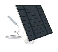 Panneau Solaire de 5W pour Caméra Surveillance Exterieure Sans Fil, Mini Panneau Solaire pour Caméra Eufy, avec Ports Micro USB et USB-C, Facile à Installer, Étanche IP65, Câble de Charge de 2m