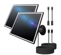 Panneau solaire de 8W pour caméra de sécurité extérieure, chargeur de panneau solaire 5V avec ports Micro USB et USB - C, compatible avec les sorties DC 5V d'eufy, wyze et reolink.