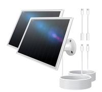 Panneau solaire de 8W pour caméra de sécurité extérieure, chargeur de panneau solaire 5V avec ports Micro USB et USB - C, compatible avec les sorties DC 5V d'eufy, wyze et reolink.