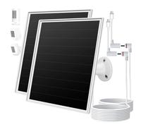 Panneau solaire de 8W pour la caméra Ring, chargeur solaire doté d'un port DC 3,5×13,5 mm (adaptateur connecteur bouchon vers USB - C), compatible avec la batterie de la caméra Ring Stick Up Cam